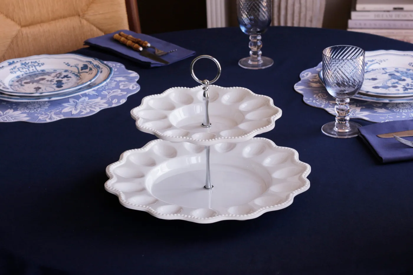 Sale VIDA Alegria Two Tiered Egg Server White View All Vida|VIDA Alegria