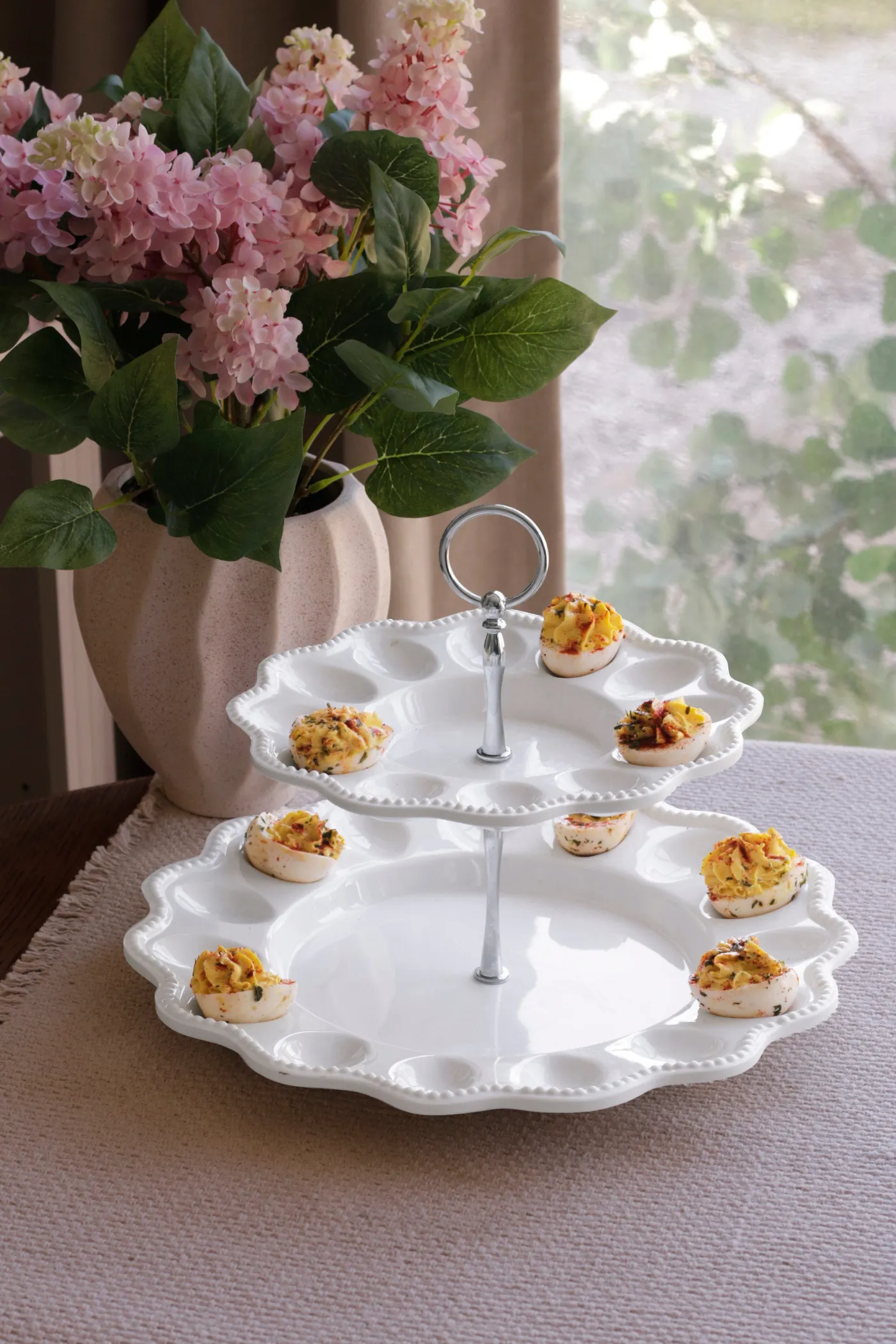 Sale VIDA Alegria Two Tiered Egg Server White View All Vida|VIDA Alegria