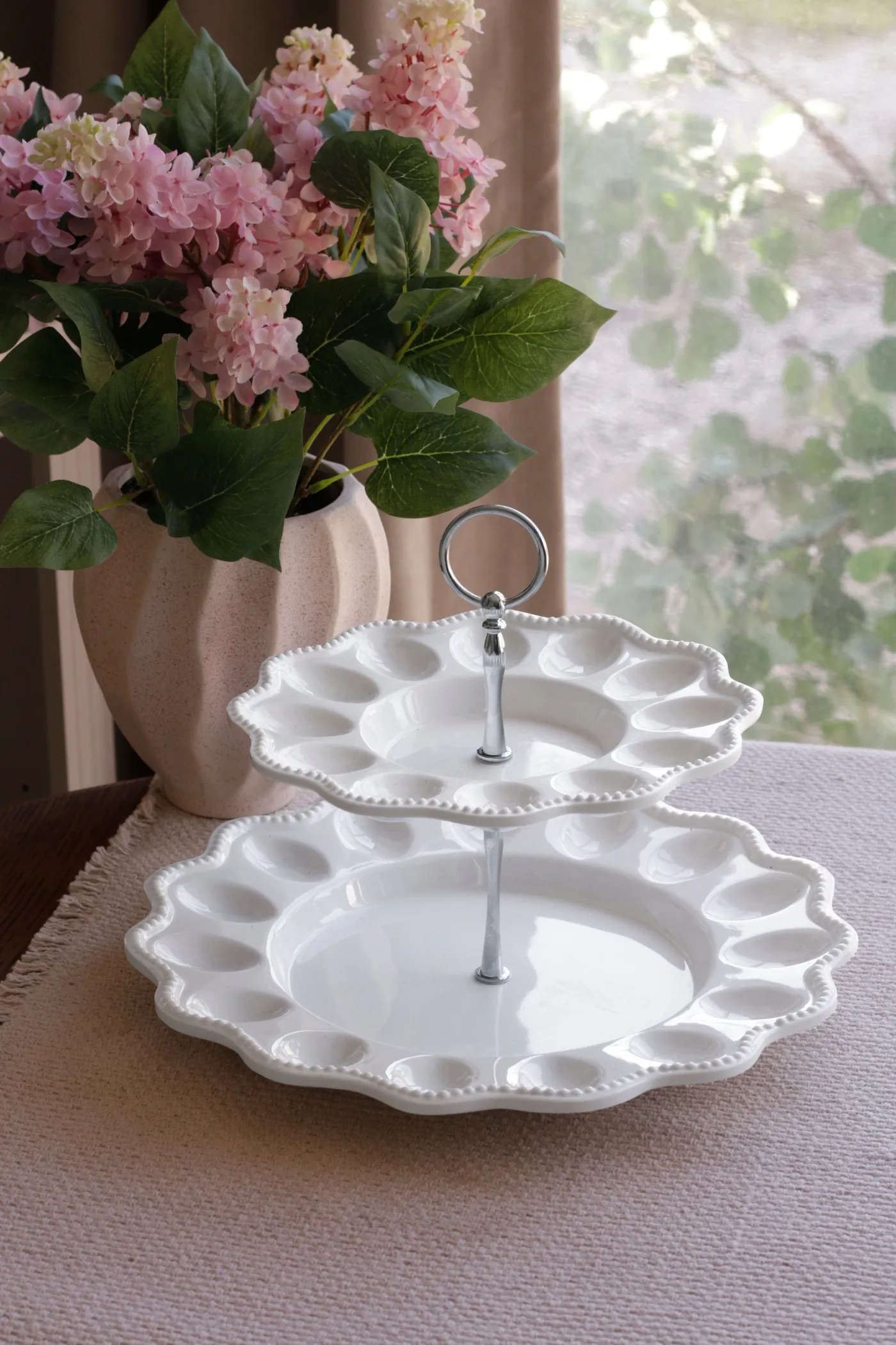 Sale VIDA Alegria Two Tiered Egg Server White View All Vida|VIDA Alegria