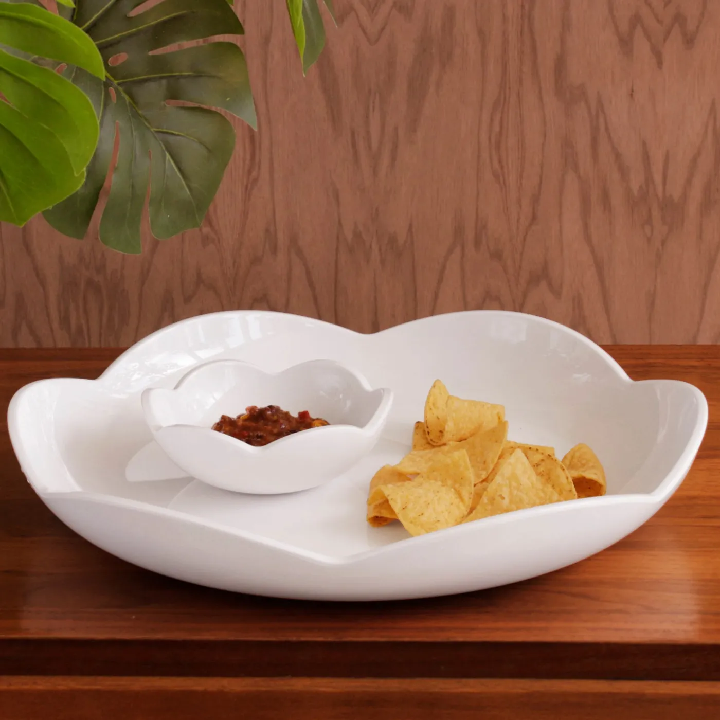 VIDA Amelia Round Platter with Mini Dip Bowl White View All Vida|VIDA Amelia