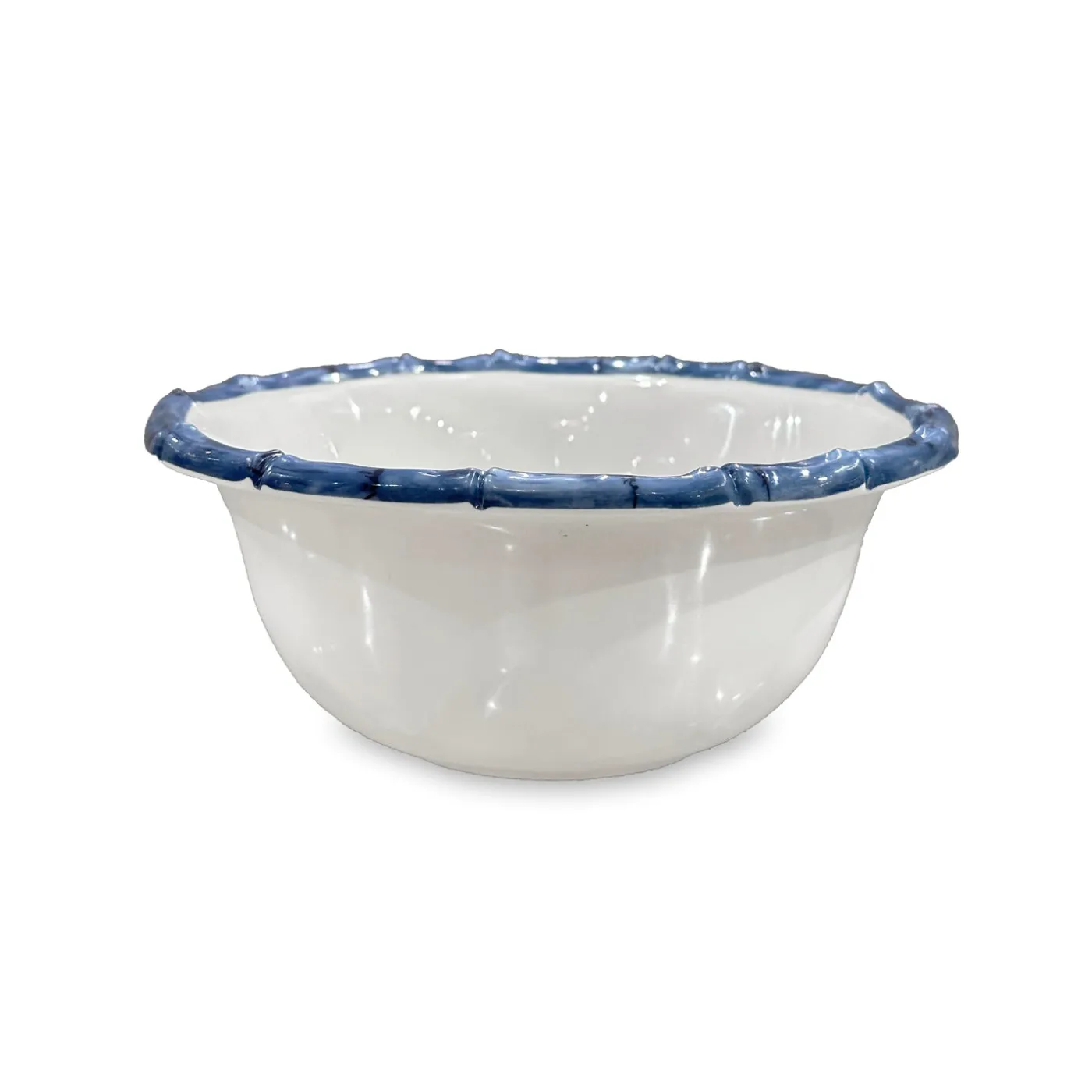 Outlet VIDA Bamboo 7.5" Cereal Bowl Set of 4 (White and Blue) GARDEN Bamboo|View All Vida