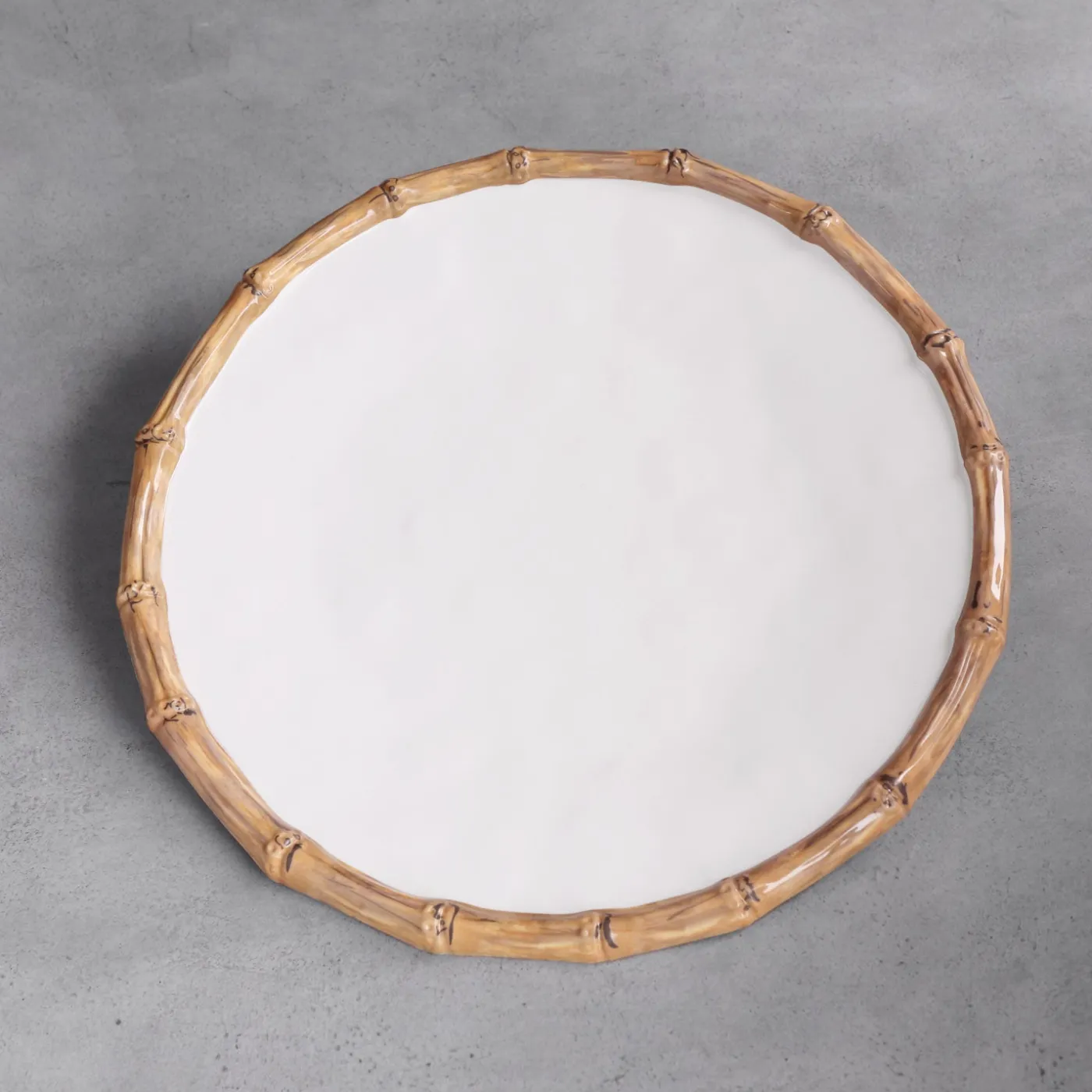 Hot VIDA Bamboo 13" Charger Set of 4 (White and Natural) View All Vida|VIDA Bamboo