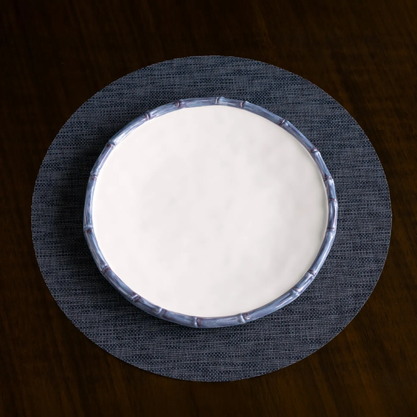 Clearance VIDA Bamboo 11" Dinner Plate Set of 4 (White and Blue) GARDEN Bamboo|View All Vida