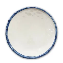 Clearance VIDA Bamboo 11" Dinner Plate Set of 4 (White and Blue) GARDEN Bamboo|View All Vida
