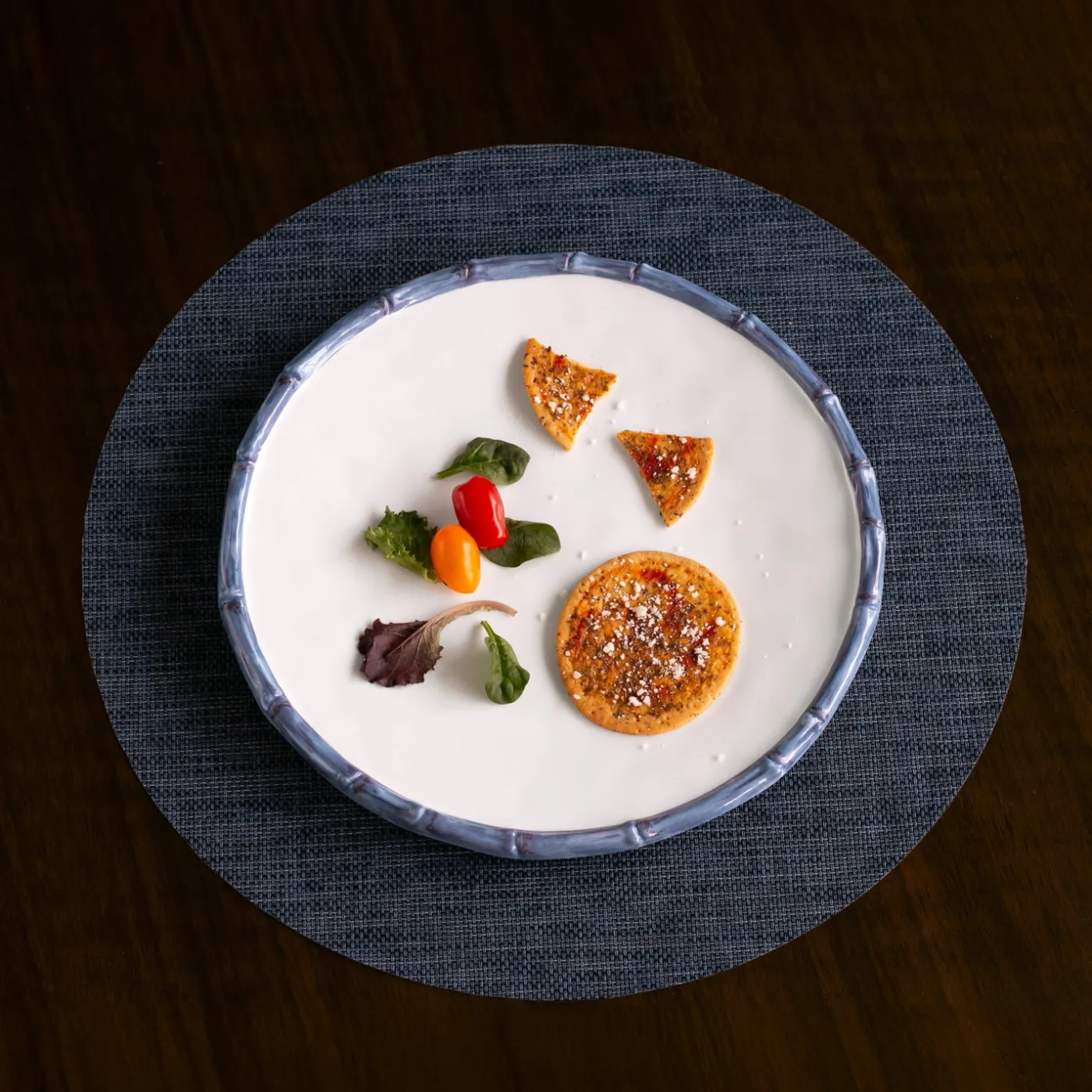 Clearance VIDA Bamboo 11" Dinner Plate Set of 4 (White and Blue) GARDEN Bamboo|View All Vida