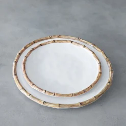 Sale VIDA Bamboo 11" Dinner Plate Set of 4 (White and Natural) GARDEN Bamboo|View All Vida