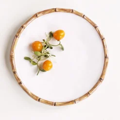 Discount VIDA Bamboo 9" Salad Plate Set of 4 (White and Natural) GARDEN Bamboo|View All Vida