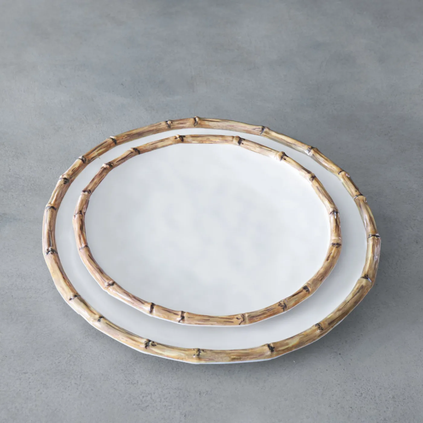 Discount VIDA Bamboo 9" Salad Plate Set of 4 (White and Natural) GARDEN Bamboo|View All Vida