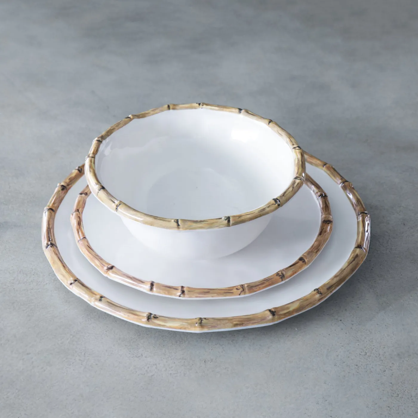 Discount VIDA Bamboo 9" Salad Plate Set of 4 (White and Natural) GARDEN Bamboo|View All Vida