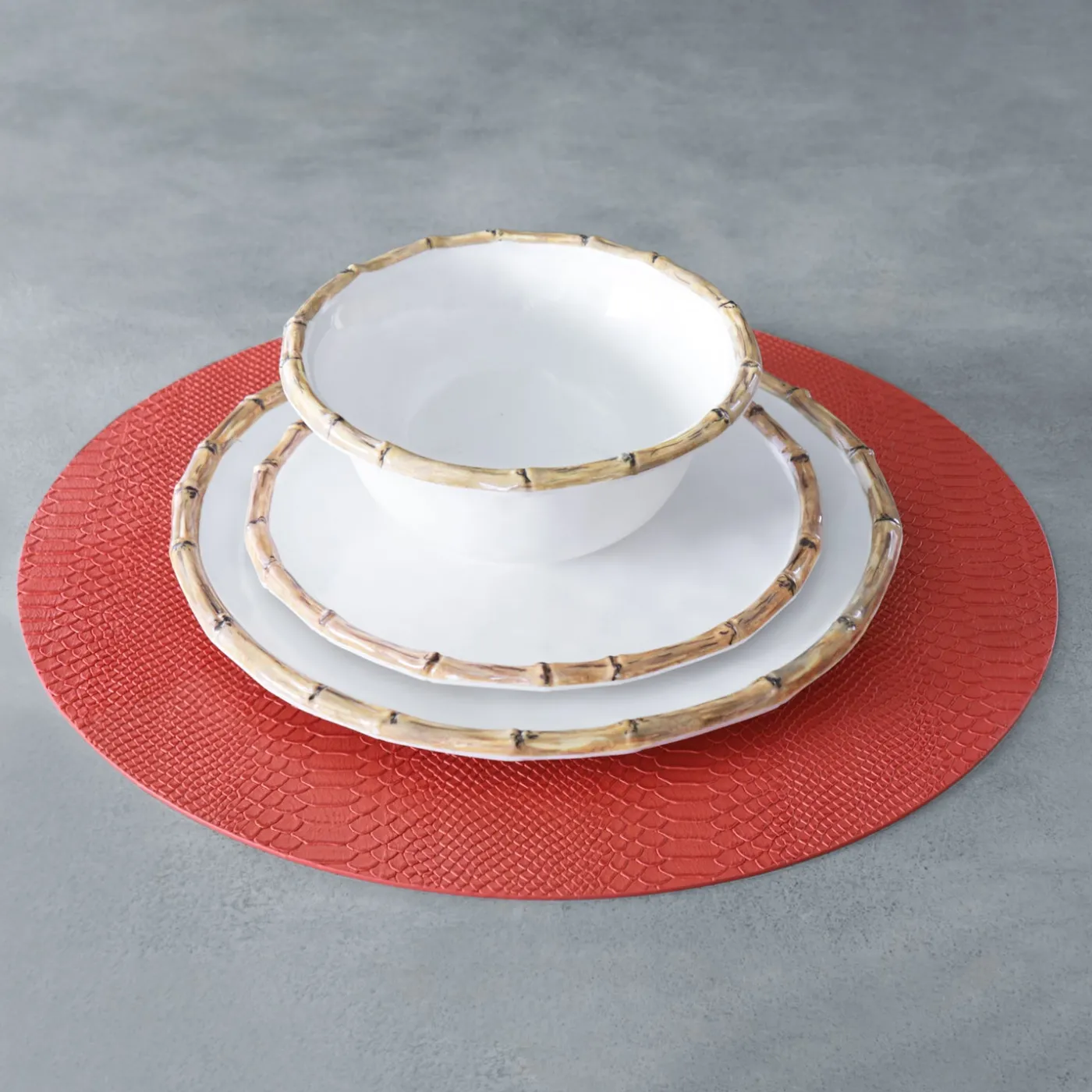 Discount VIDA Bamboo 9" Salad Plate Set of 4 (White and Natural) GARDEN Bamboo|View All Vida