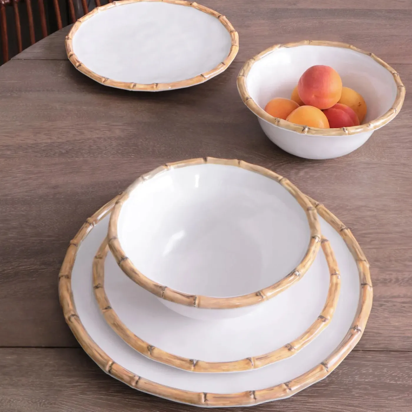Discount VIDA Bamboo 9" Salad Plate Set of 4 (White and Natural) GARDEN Bamboo|View All Vida