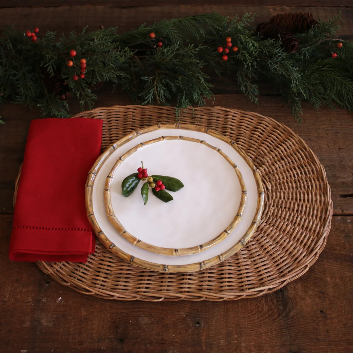 Discount VIDA Bamboo 9" Salad Plate Set of 4 (White and Natural) GARDEN Bamboo|View All Vida