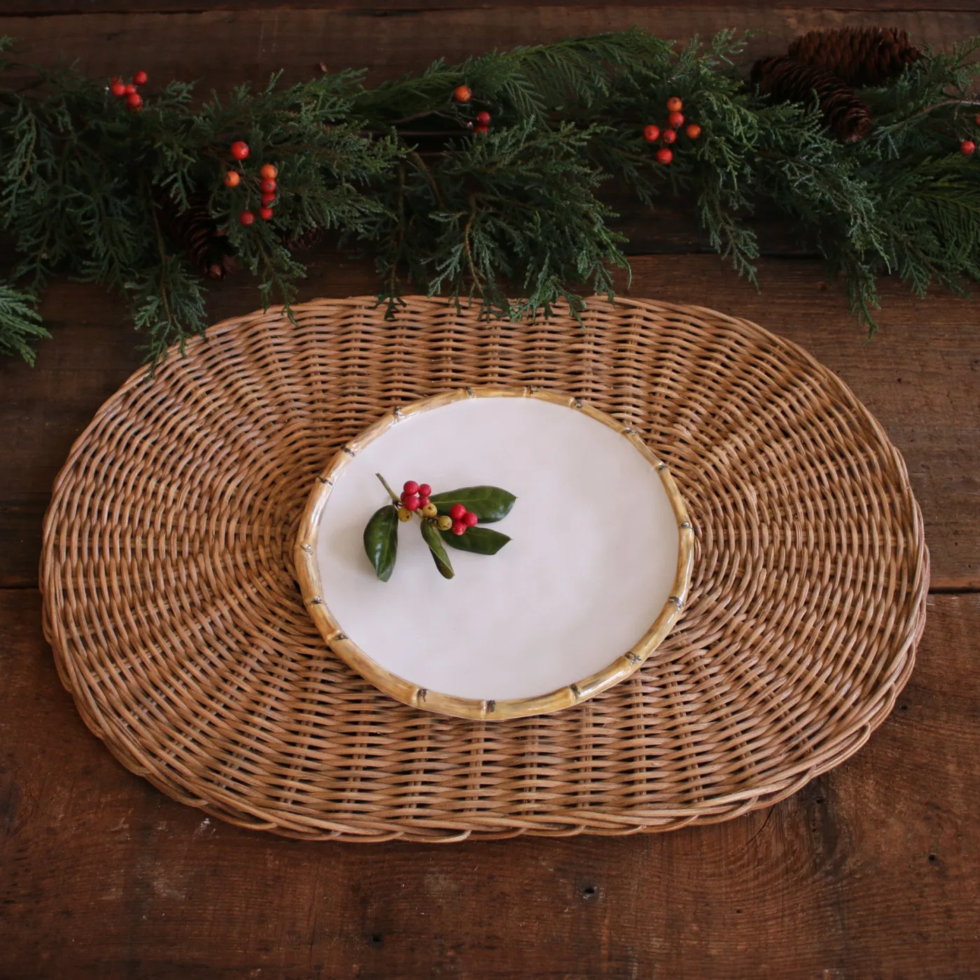 Discount VIDA Bamboo 9" Salad Plate Set of 4 (White and Natural) GARDEN Bamboo|View All Vida