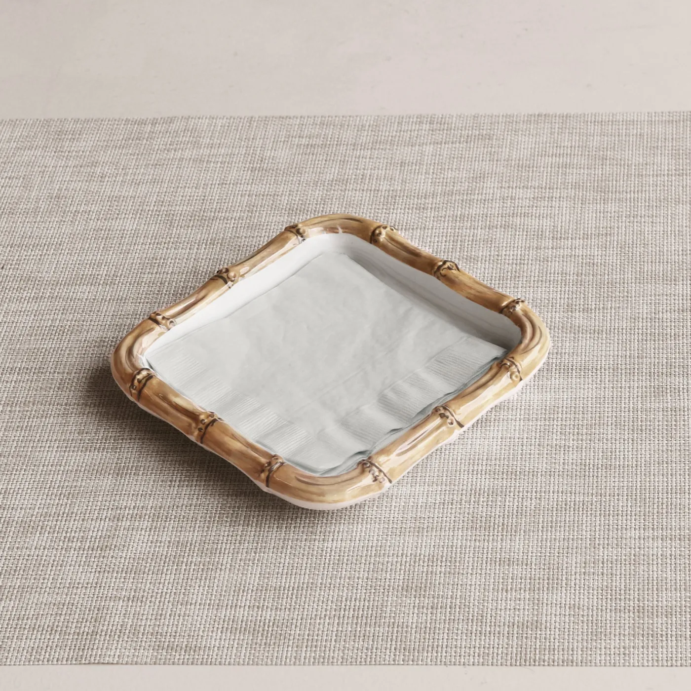 Online VIDA Bamboo Beverage Napkin Holder (White and Natural) GARDEN Bamboo|View All Vida