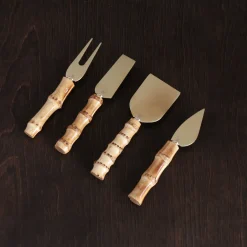 New VIDA Bamboo Cheese Set of 4 (Gold and Natural) GARDEN Bamboo|View All Vida