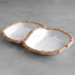 VIDA Bamboo Double Dip (White and Natural) GARDEN Bamboo|View All Vida