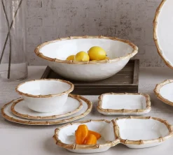 VIDA Bamboo Double Dip (White and Natural) GARDEN Bamboo|View All Vida