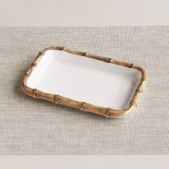 Sale VIDA Bamboo Guest Towel Holder (White and Natural) GARDEN Bamboo|View All Vida