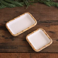 Sale VIDA Bamboo Guest Towel Holder (White and Natural) GARDEN Bamboo|View All Vida