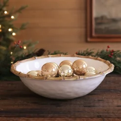 New VIDA Bamboo Large Salad Bowl (White and Natural) GARDEN Bamboo|View All Vida