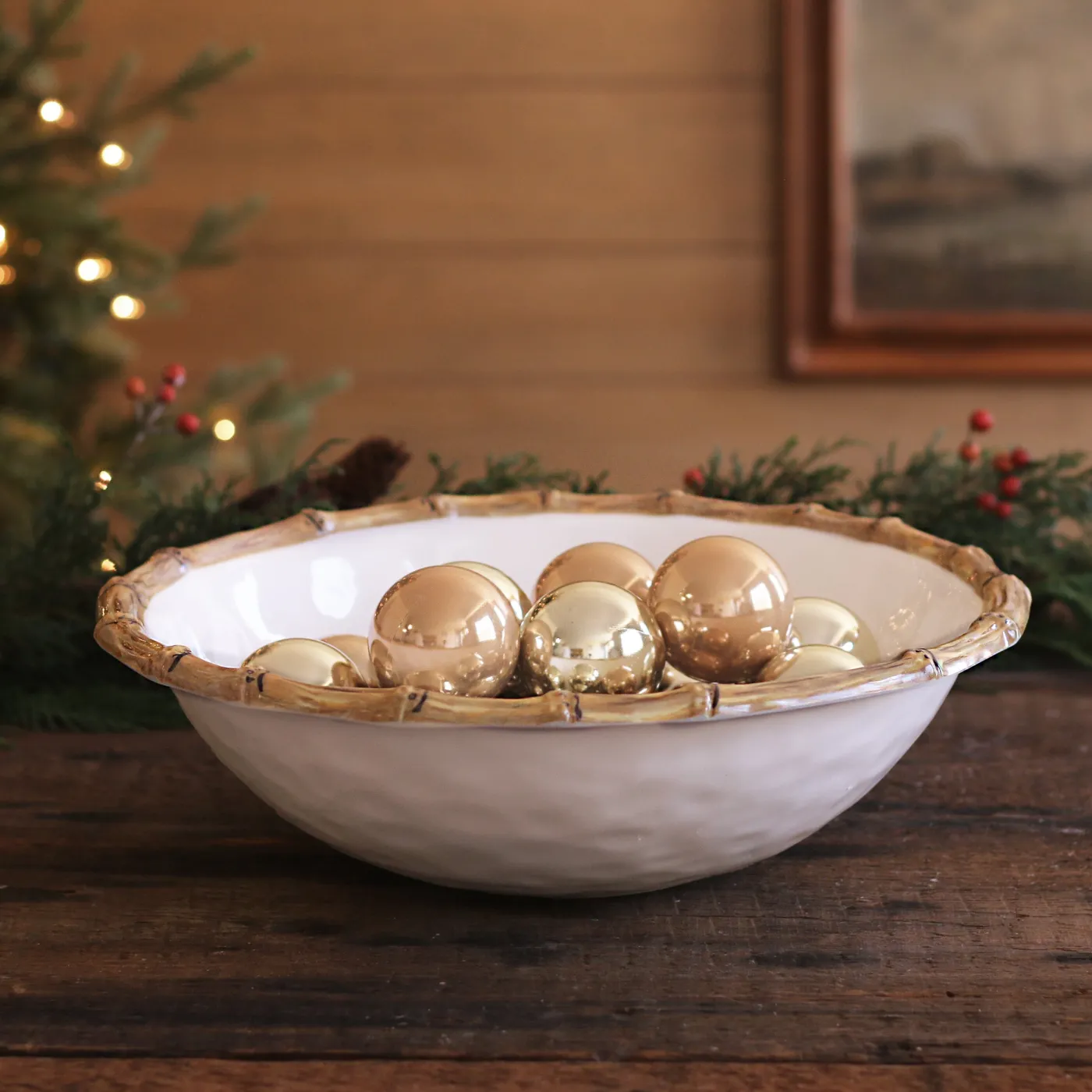 New VIDA Bamboo Large Salad Bowl (White and Natural) GARDEN Bamboo|View All Vida