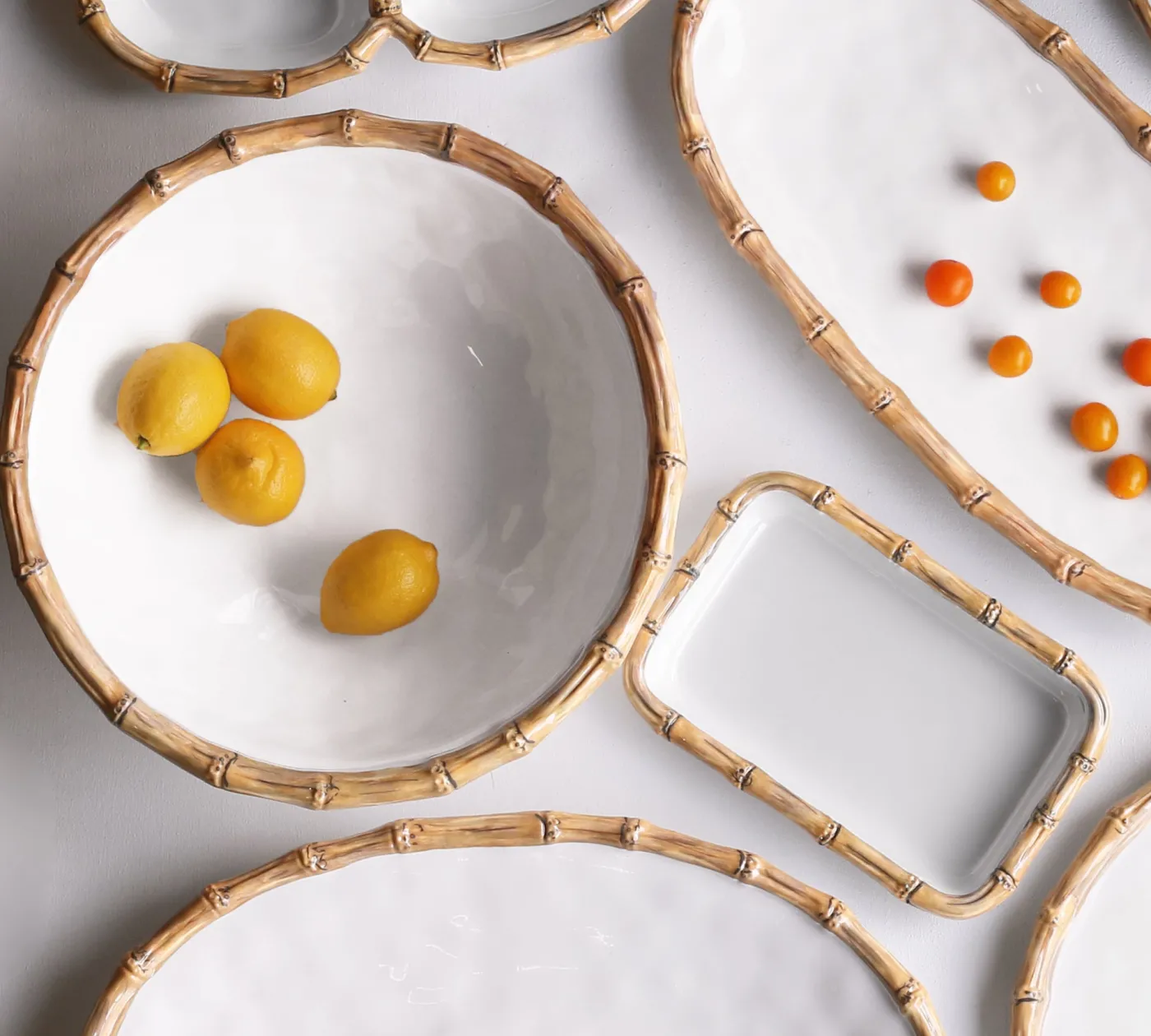 New VIDA Bamboo Large Salad Bowl (White and Natural) GARDEN Bamboo|View All Vida