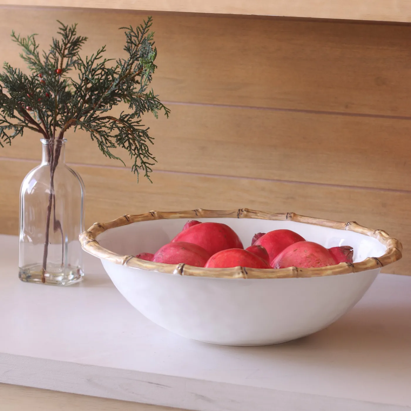 New VIDA Bamboo Large Salad Bowl (White and Natural) GARDEN Bamboo|View All Vida