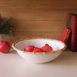 New VIDA Bamboo Large Salad Bowl (White and Natural) GARDEN Bamboo|View All Vida