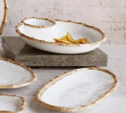 Discount VIDA Bamboo Medium Oval Platter (White and Natural) GARDEN Bamboo|View All Vida
