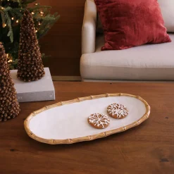 Discount VIDA Bamboo Medium Oval Platter (White and Natural) GARDEN Bamboo|View All Vida