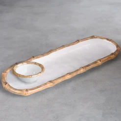 VIDA Bamboo Mini Dip Bowl (White and Natural) View All Vida|VIDA Bamboo