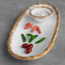 VIDA Bamboo Mini Dip Bowl (White and Natural) View All Vida|VIDA Bamboo