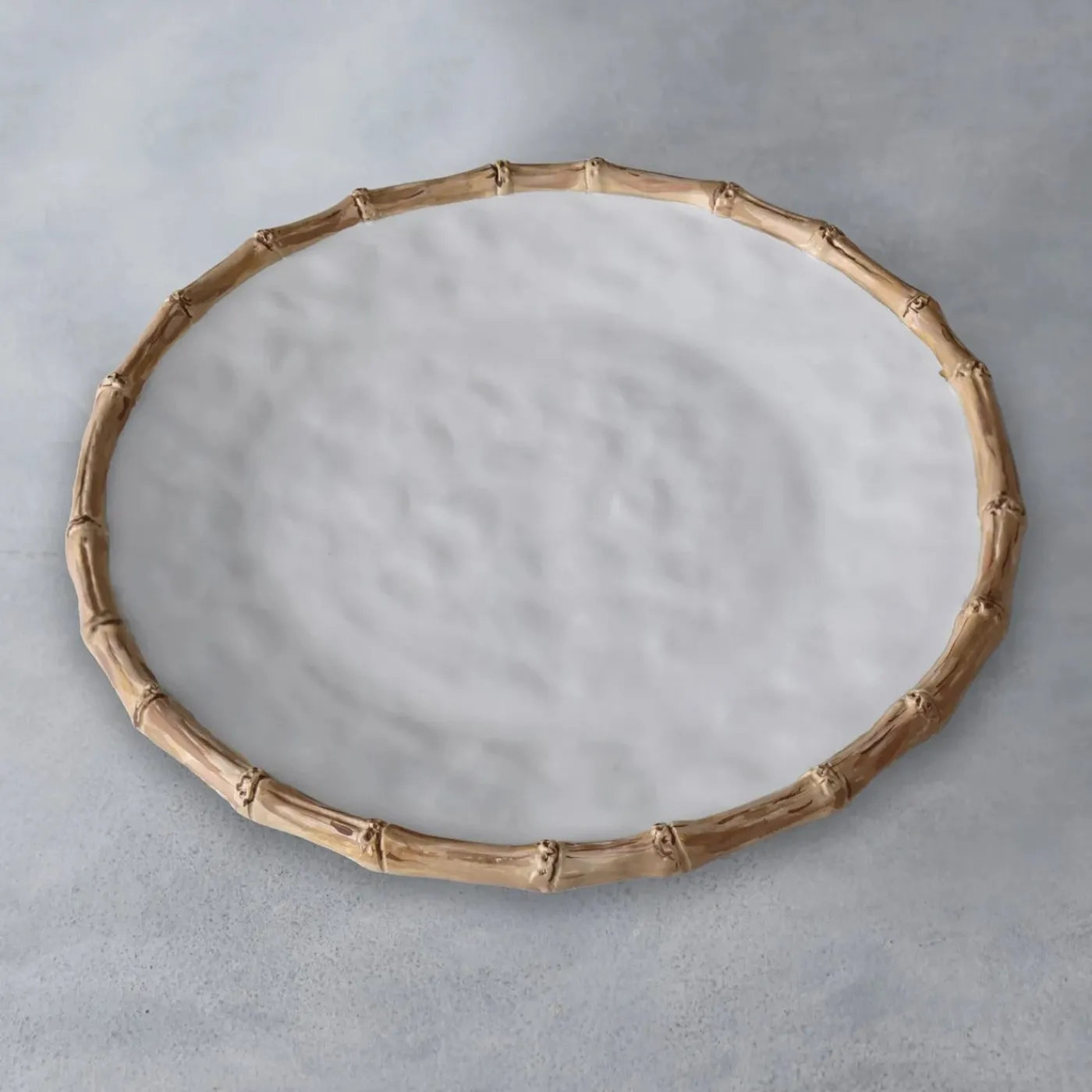 New VIDA Bamboo Round Platter (White and Natural) GARDEN Bamboo|View All Vida