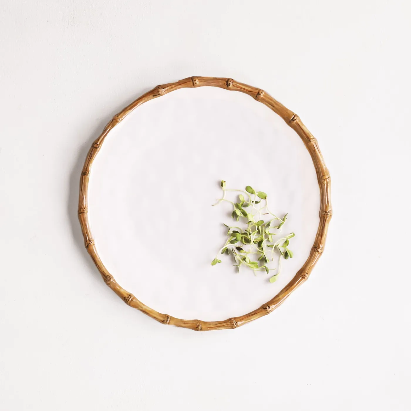 New VIDA Bamboo Round Platter (White and Natural) GARDEN Bamboo|View All Vida