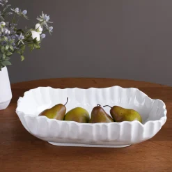 VIDA Bloom Pinched Large Oval Bowl (White) View All Vida|VIDA Bloom