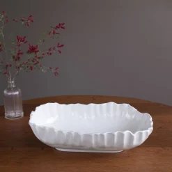 VIDA Bloom Pinched Large Oval Bowl (White) View All Vida|VIDA Bloom