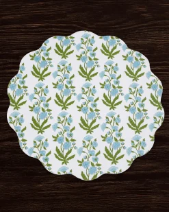 Online VIDA Blooms & Branches Reversible Round Placemats Set of 4 Teal & Gree View All Vida|VIDA Bloom