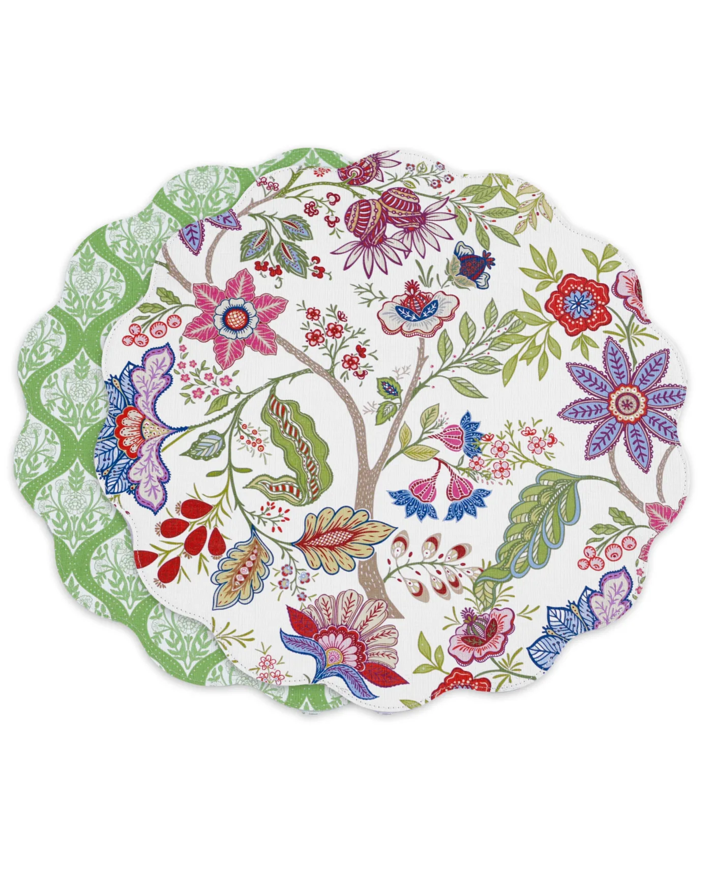 Discount VIDA Blooms & Branches Reversible Round Placemats Set of 4 Periwinkle View All Vida|VIDA Bloom
