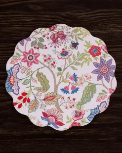 Discount VIDA Blooms & Branches Reversible Round Placemats Set of 4 Periwinkle View All Vida|VIDA Bloom