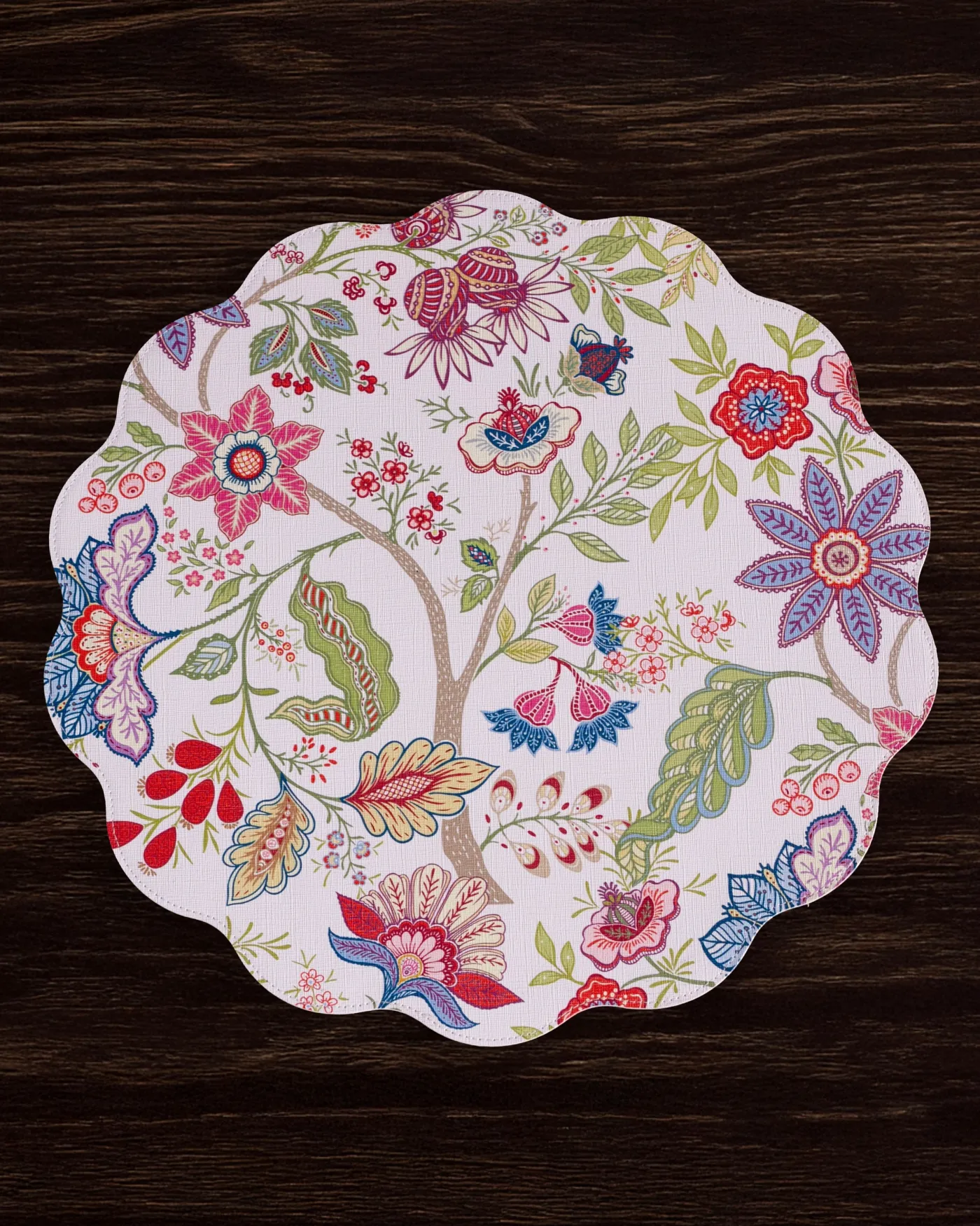 Discount VIDA Blooms & Branches Reversible Round Placemats Set of 4 Periwinkle View All Vida|VIDA Bloom
