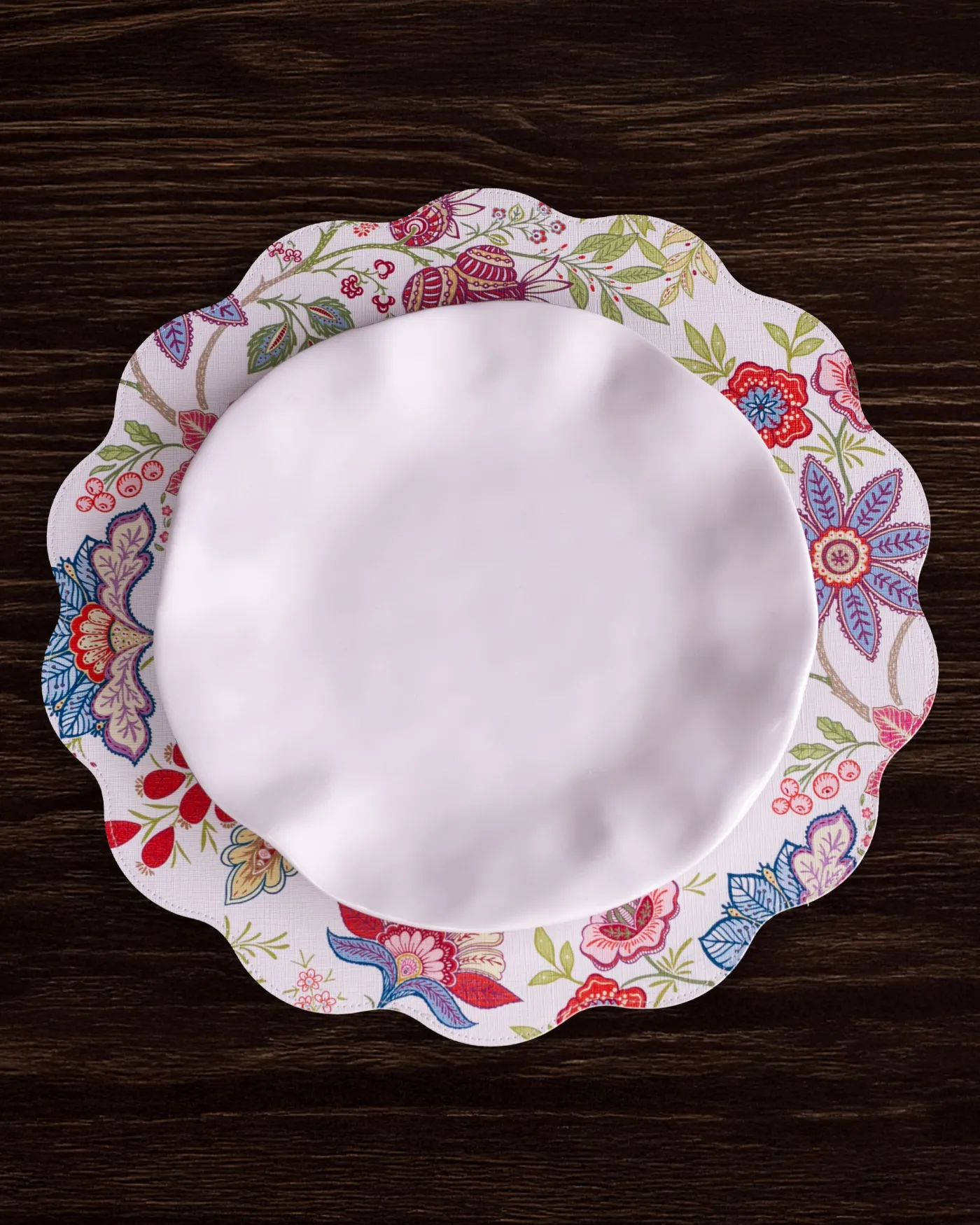 Discount VIDA Blooms & Branches Reversible Round Placemats Set of 4 Periwinkle View All Vida|VIDA Bloom
