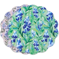 Best VIDA Bluebells & Flowers Reversible Round Placemats Set of 4 (Pink & G View All Vida|Placemats