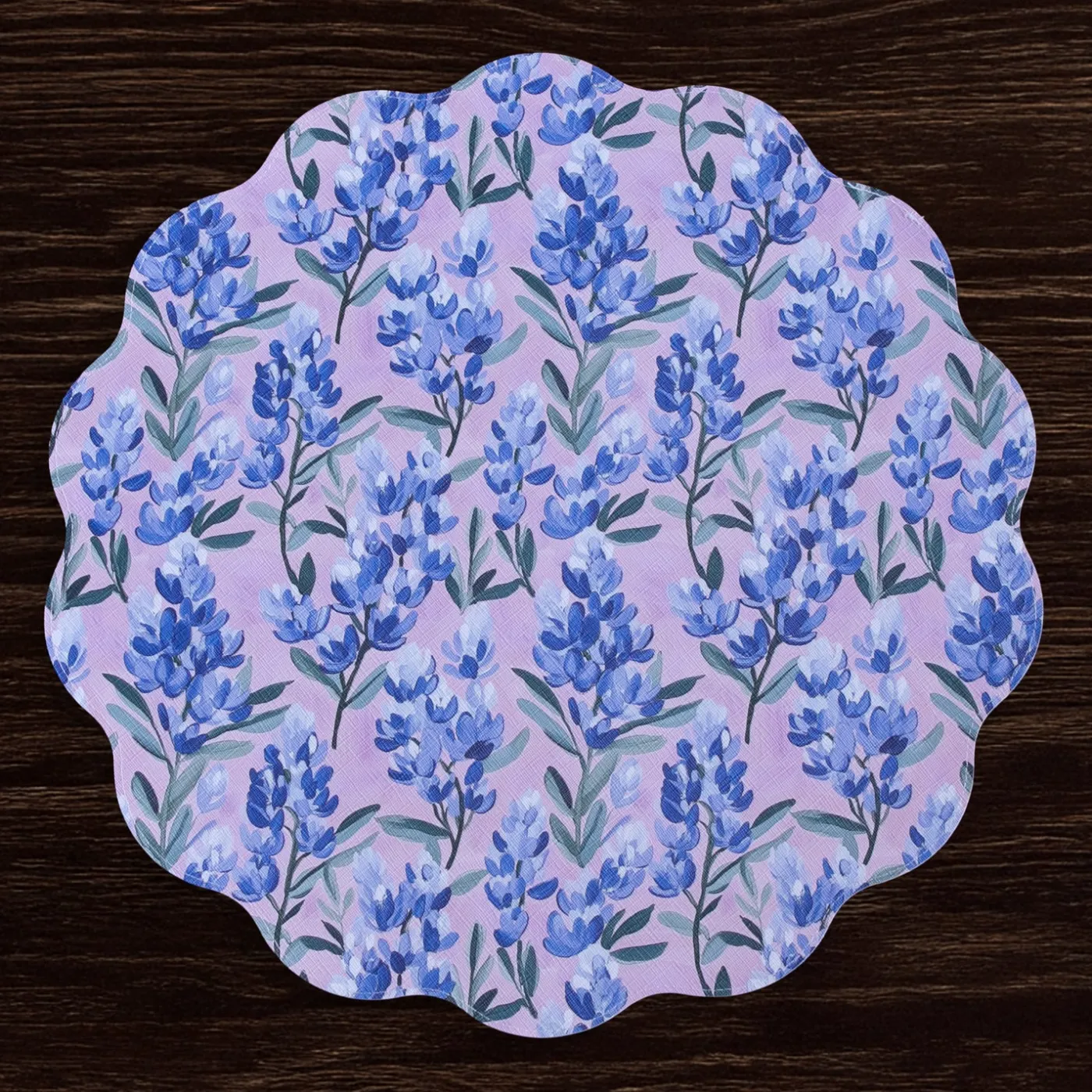 Best VIDA Bluebells & Flowers Reversible Round Placemats Set of 4 (Pink & G View All Vida|Placemats