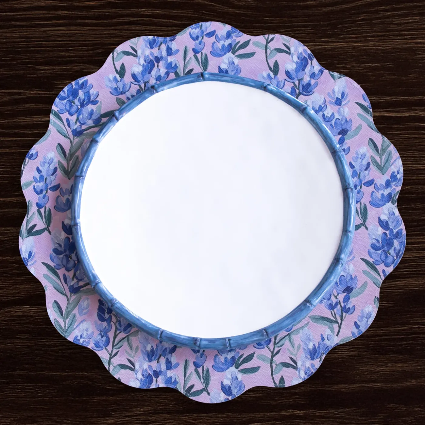 Best VIDA Bluebells & Flowers Reversible Round Placemats Set of 4 (Pink & G View All Vida|Placemats