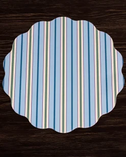 Hot VIDA Bluebonnet & Stripes Reversible Round Placemats Set of 4 Blue & G View All Vida|VIDA Bloom