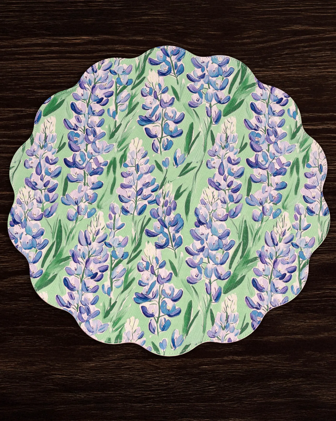 Hot VIDA Bluebonnet & Stripes Reversible Round Placemats Set of 4 Blue & G View All Vida|VIDA Bloom