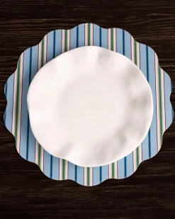 Hot VIDA Bluebonnet & Stripes Reversible Round Placemats Set of 4 Blue & G View All Vida|VIDA Bloom