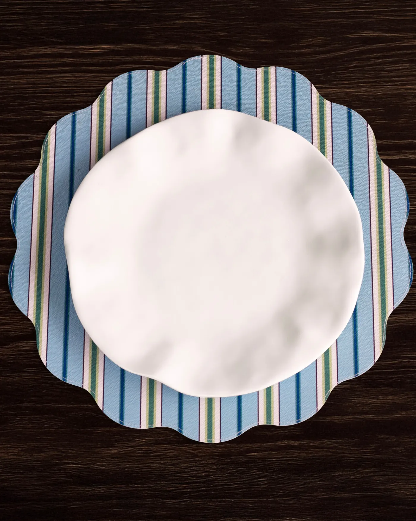 Hot VIDA Bluebonnet & Stripes Reversible Round Placemats Set of 4 Blue & G View All Vida|VIDA Bloom