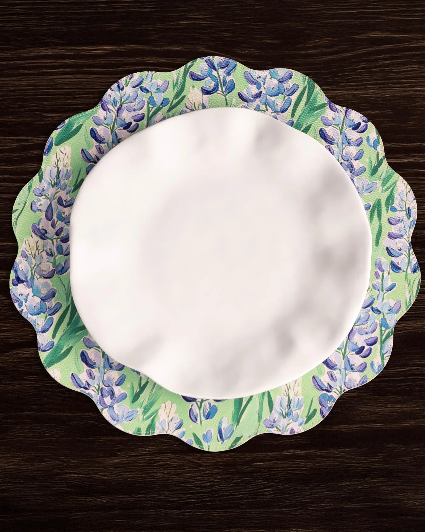 Hot VIDA Bluebonnet & Stripes Reversible Round Placemats Set of 4 Blue & G View All Vida|VIDA Bloom