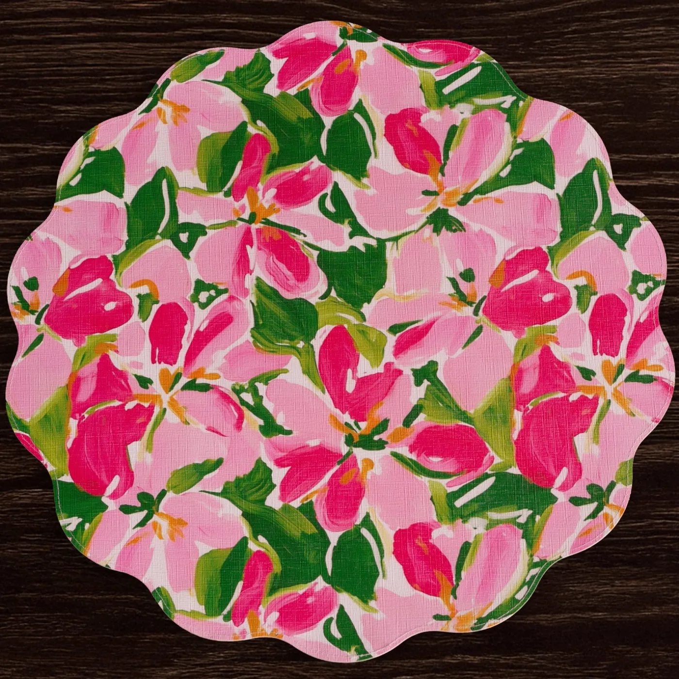Sale VIDA Butterflies & Flowers Reversible Round Placemats Set of 4 (Pink & View All Vida|Placemats